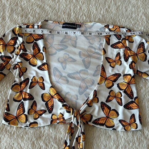 PrettyLittleThing butterfly crop top size 0 - Picture 11 of 16